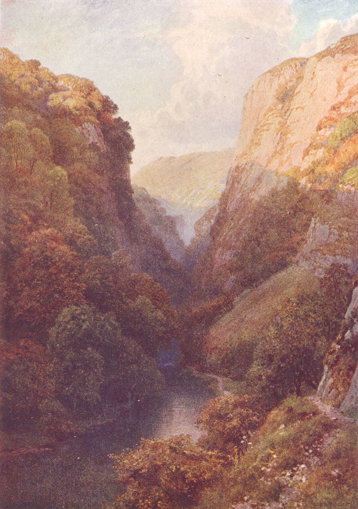 DERBYSHIRE. The Dove, Dovedale, Derbyshire 1908 old antique print picture